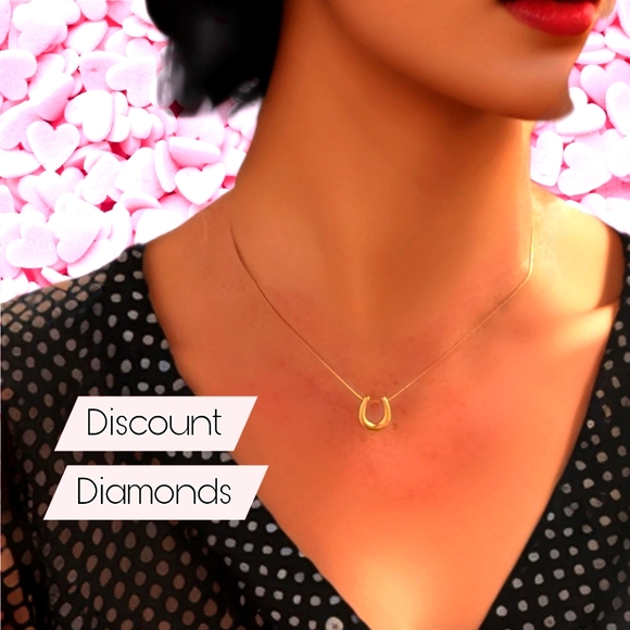 Horseshoe Choker / Necklace 18K Gold on 316L Stainless Steel - Picture 1 of 8
